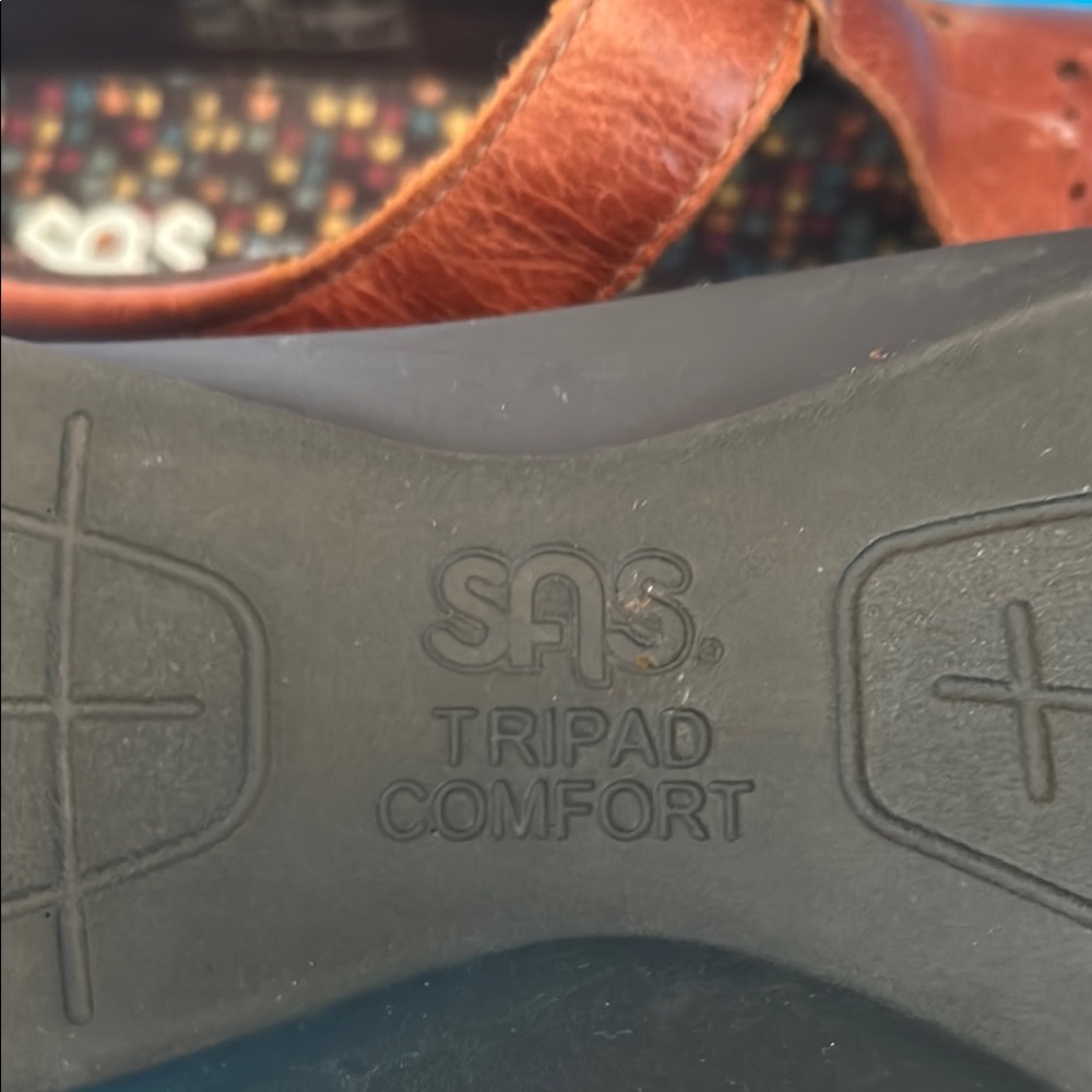 SAS Brown Leather Mary Jane Shoes size 9 M comfort! - Picture 4 of 4
